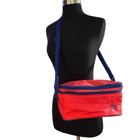Vintage Igloo lunch bag convertible backpack crossbody insulated red blue - Picture 13 of 16